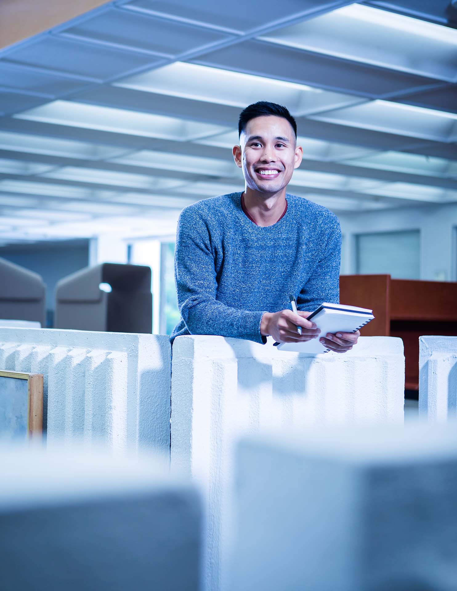 portrait photography of Ethan Adre and the Calder Library