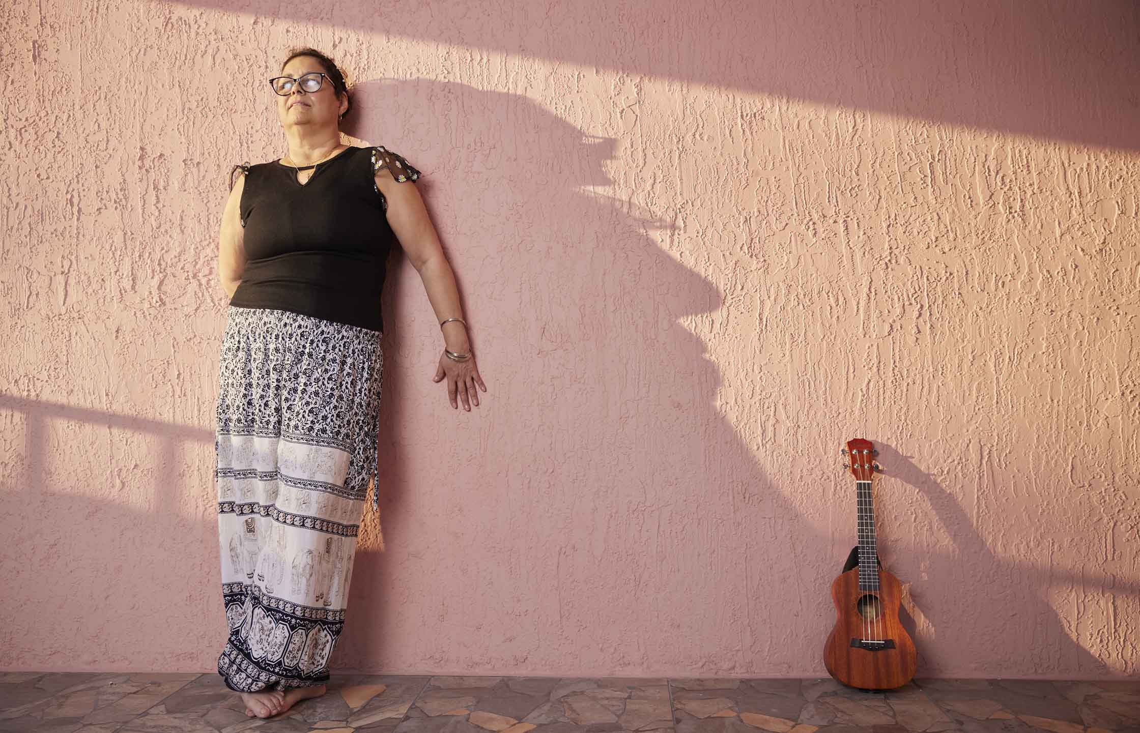 Loida Valdes Rodriguez bought herself a new ukelele for her birthday