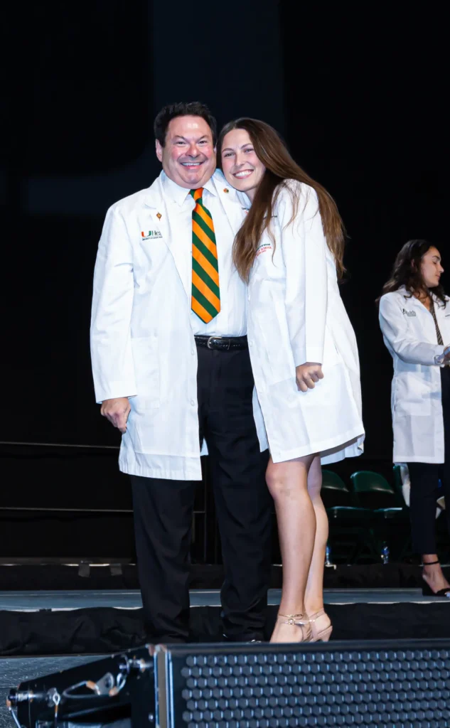 Edward Dauer, M.D. ’75, and Madison Hawthorne, M.D. candidate, Class of 2027. Hawthorne was an undergraduate student of Dr. Dauer Edward Dauer, M.D. ’75, and Madison Hawthorne, M.D. candidate, Class of 2027. Hawthorne was an undergraduate student of Dr. Dauer